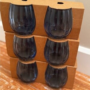 Elegant Blue Glass Tumblers Set of 6 from Target